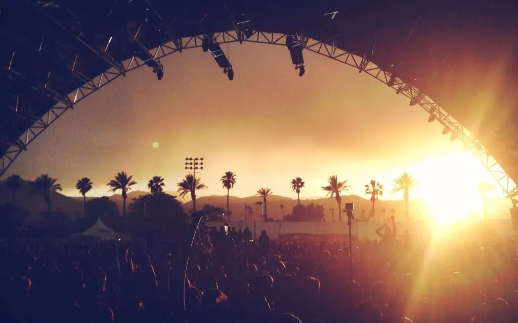 coachella music festival sahara tent sunset