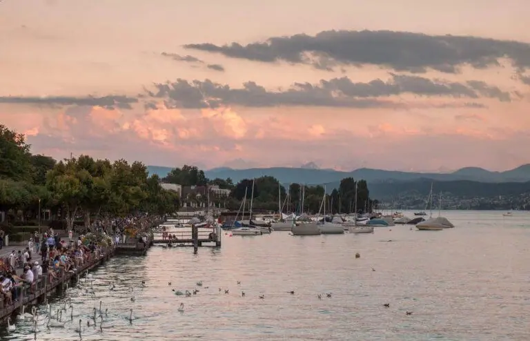 sunset in Zurch lake