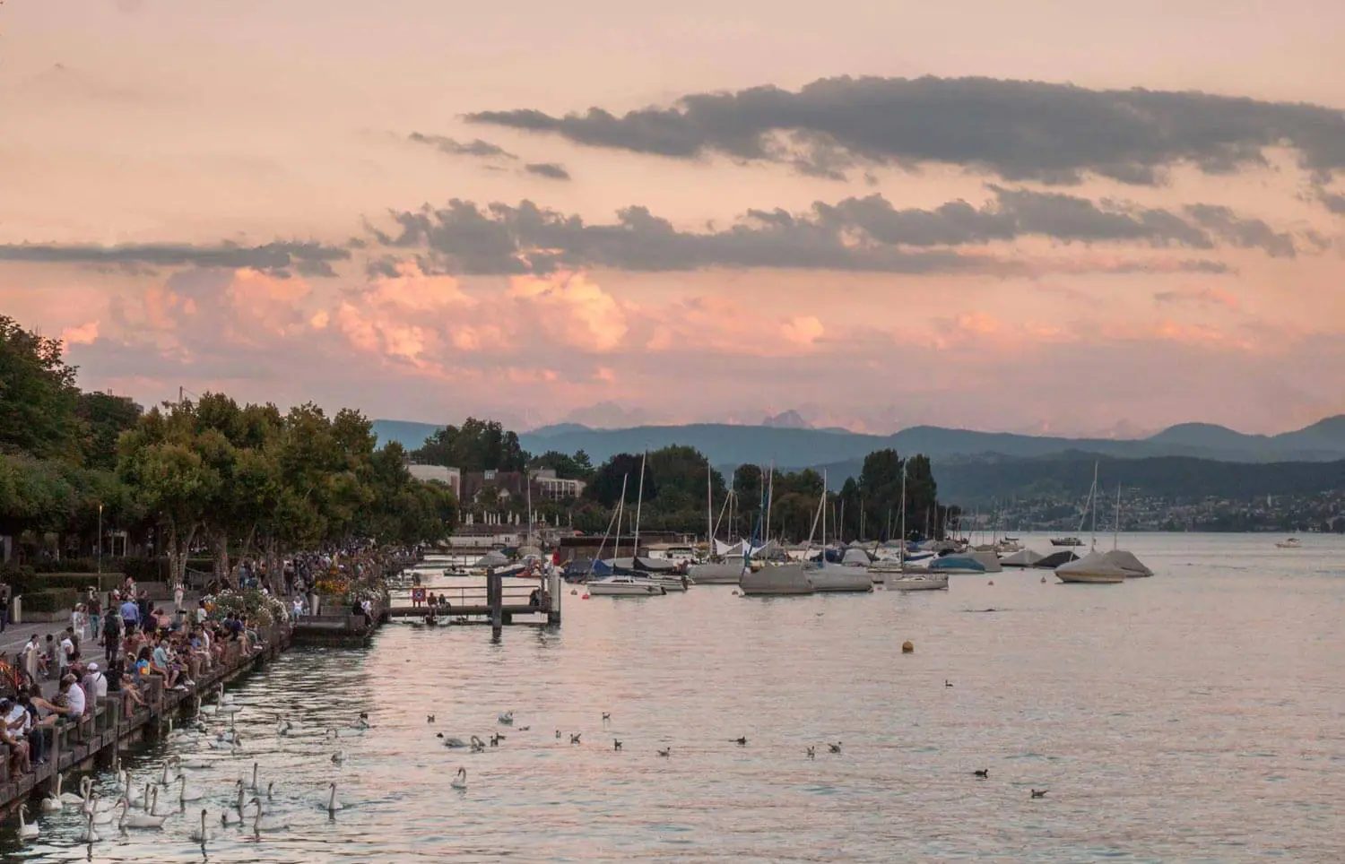 sunset in Zurch lake