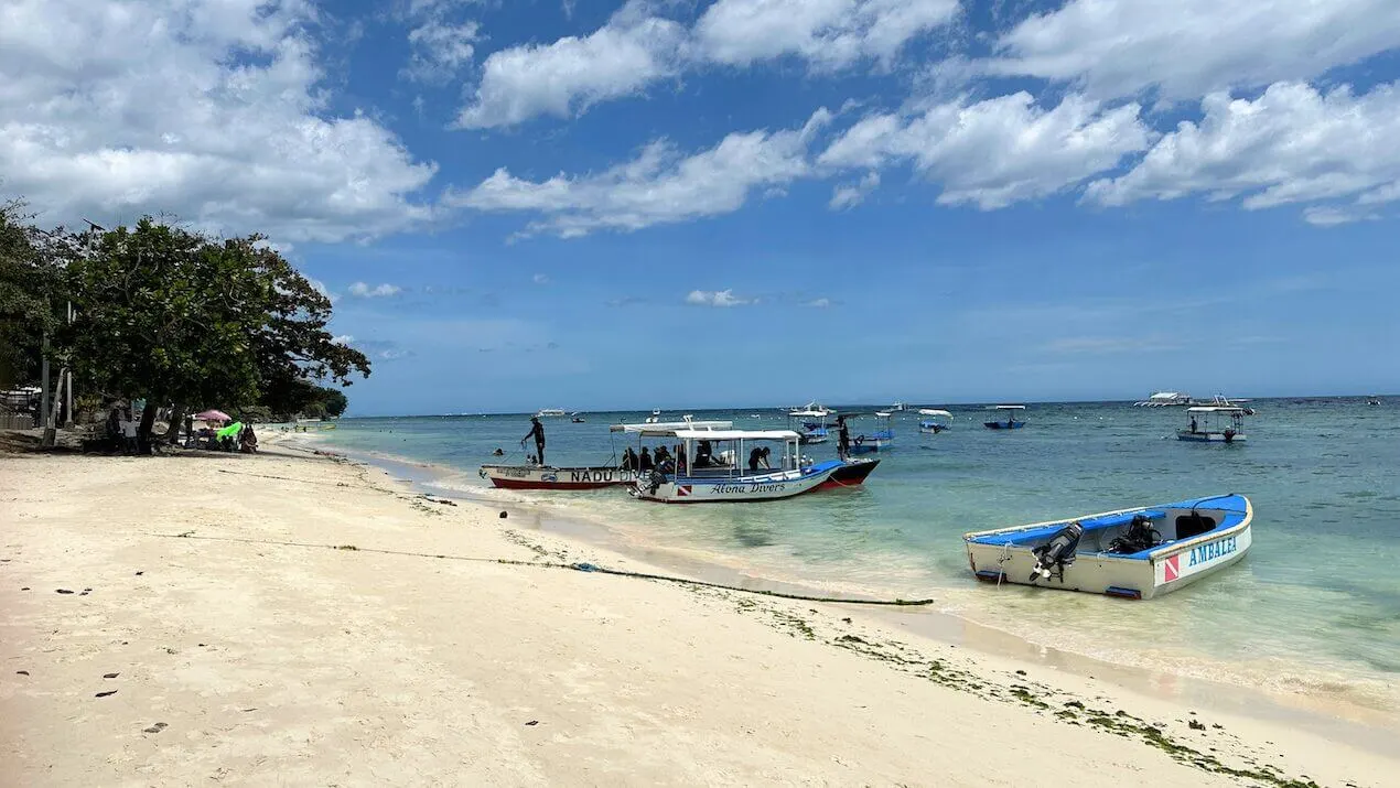 view of Alona Beach, one of the most popular things to do in Panglao Bohol traveling