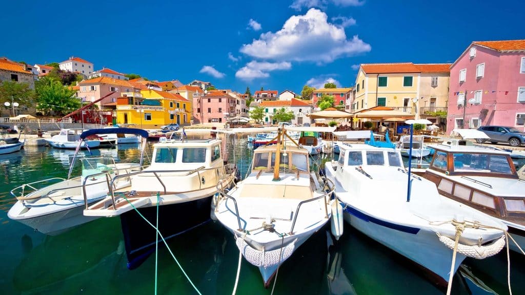 The peaceful harbor of Sali village on Dugi Otok island in Croatia