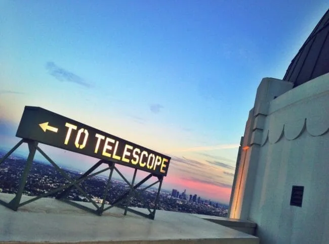 griffith observatory at night over LA 