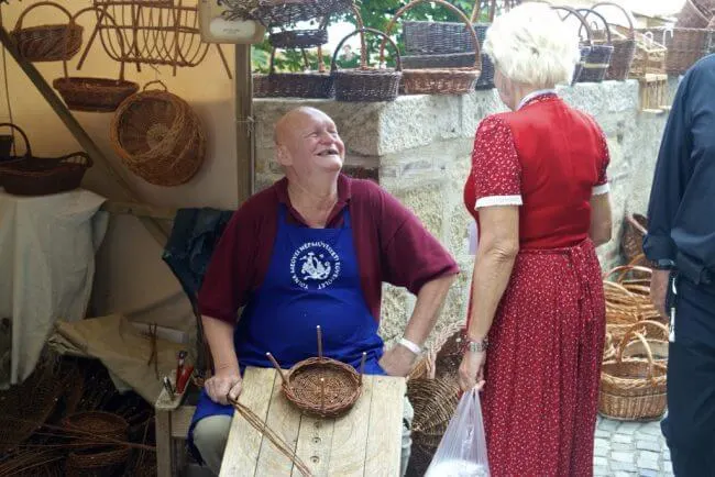 hungarian people culture budapest market workers basket weavers laughing