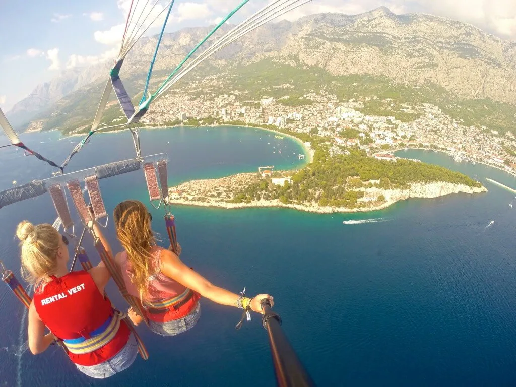 makarska riviera croatia beautiful mountains beaches parasailing