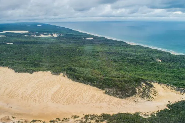Fraser Island K'gari sand dunes from the sky - fraser island day tour