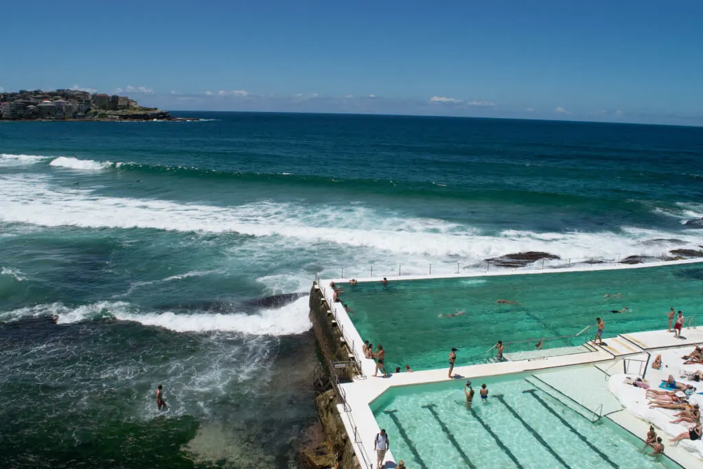 The iconic Bondi Pools in Bondi Beach, Sydney, New South Wales Australia