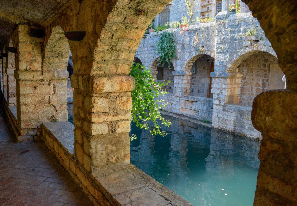 pond in Tvrdalj, the palace of a Croatian Poet, Petar Hektorovic in Stari Grad Hvar Croatia