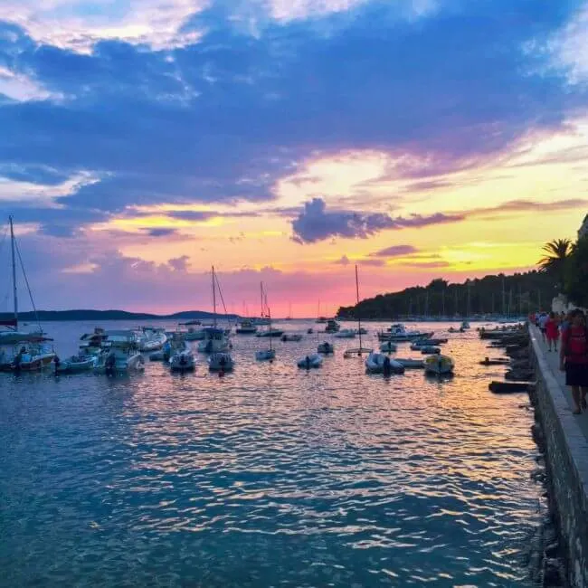 watch the sunset in hvar town