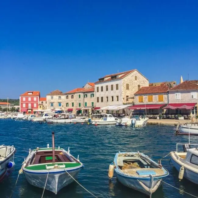 boats in port in stari grad hvar croatia