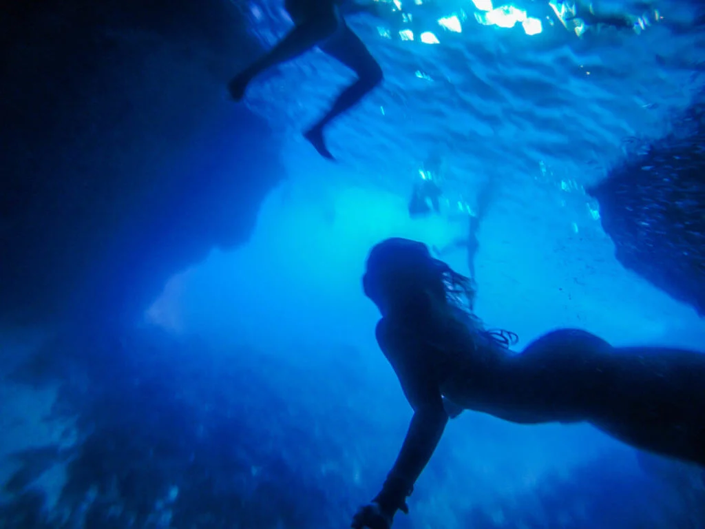 underwater Kolocep blue cave dubrovnik