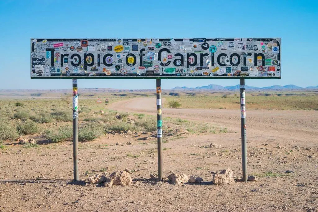 namibian road trip tropic of Capricorn