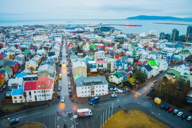 view of reykjavik from the church