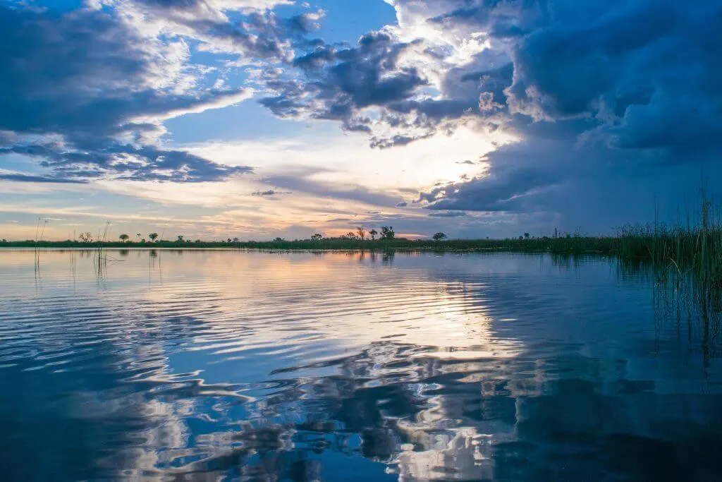 okavango delta sunset