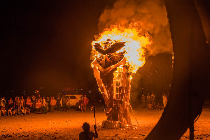 Afrikaburn owl burn