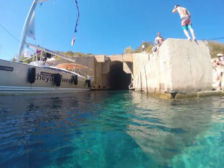 things to do in vis croatia submarine tunnel cliff jump