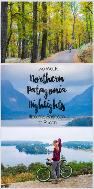 northern patagonia highlights: a two week adventurous itinerary for those who like to hike, bike, and get outside! This Itinerary begins in Bariloche/El Bolson and ands climbing a volcano in Pucon, Chile!