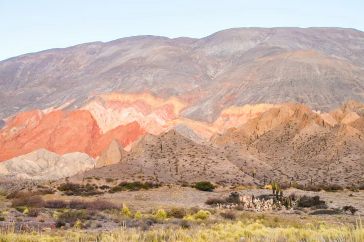 colorful hill and cemetery route 51 quebrada del toro salta argentina