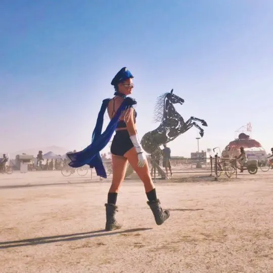 burning man cape hat costume