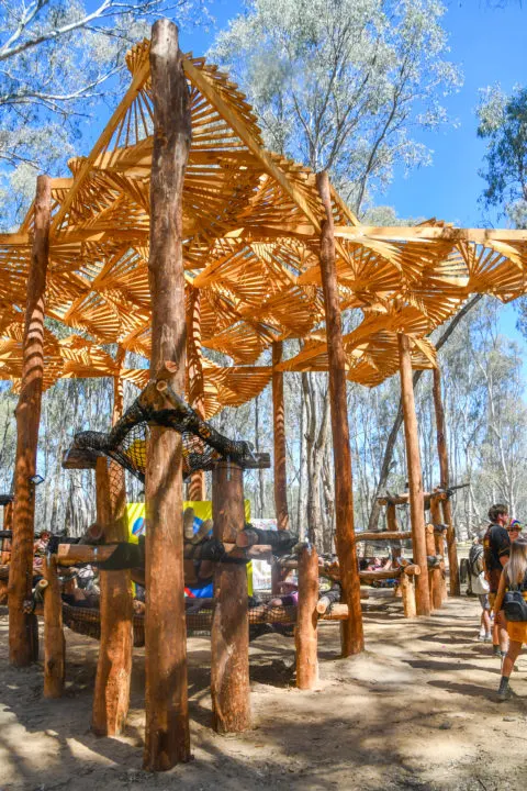 Strawberry Fields Festival art hammoch structure installation music festival