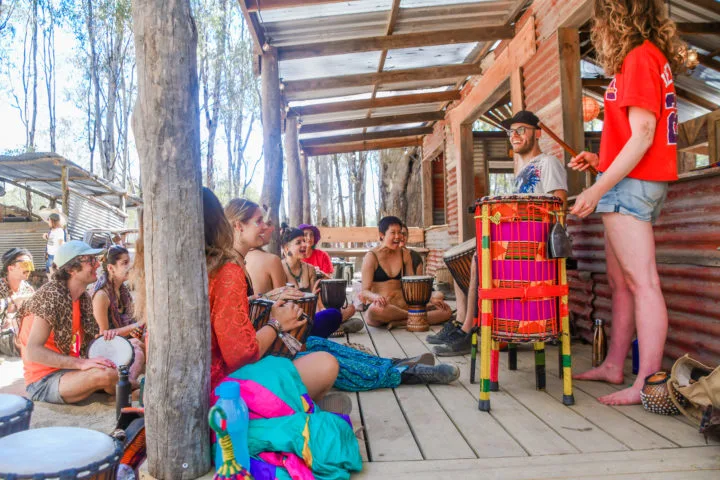 Strawberry Fields Festival bongo drum festival workshops and activities