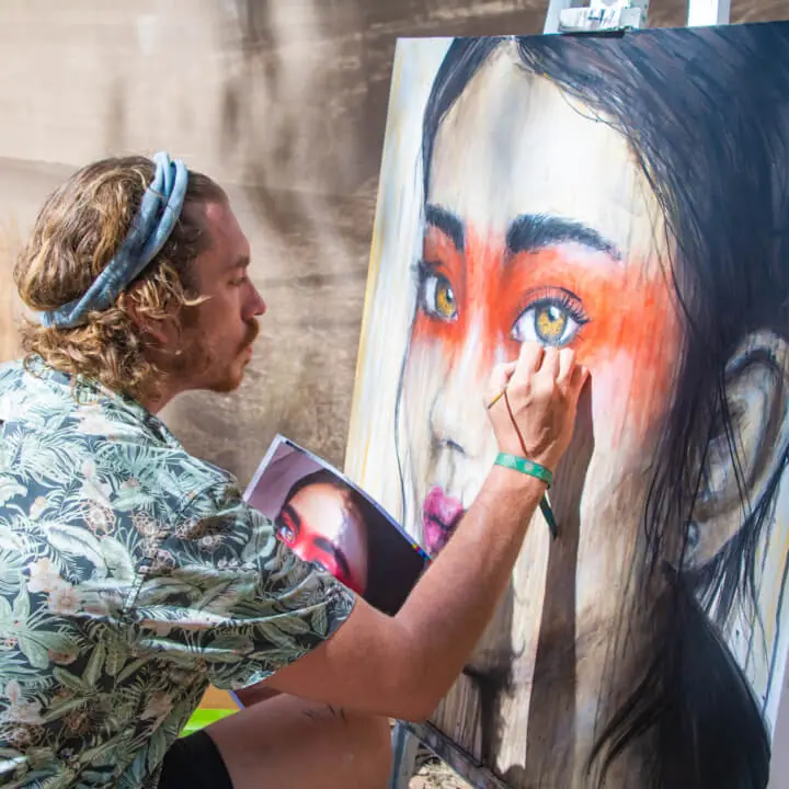 artist painting babylon festival