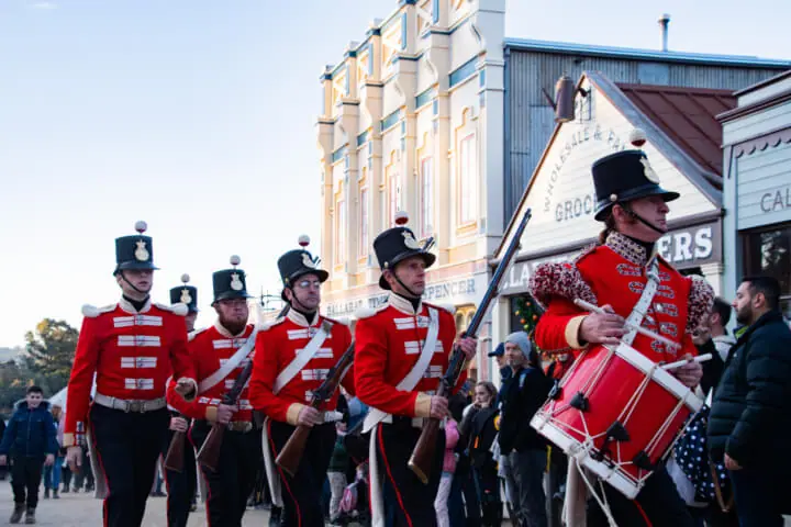 sovereign hill winter wonderlights festival things to do in ballarat redcoat band