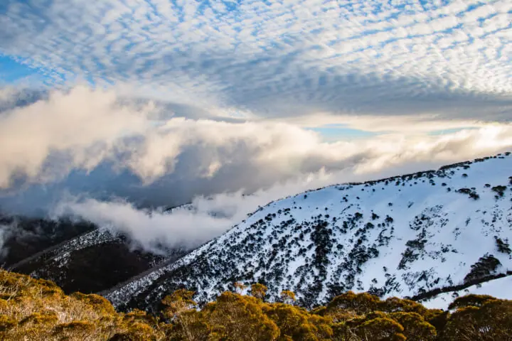 mt hotham clouds sunset