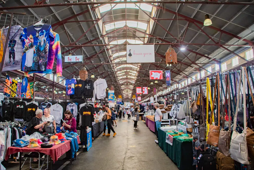 Queen victoria market shopping on a rainy day in melbourne
