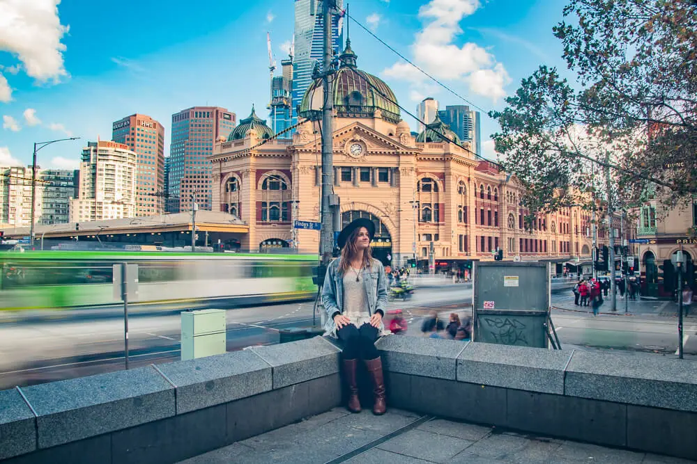 flinders street train station motion blur blogger photo