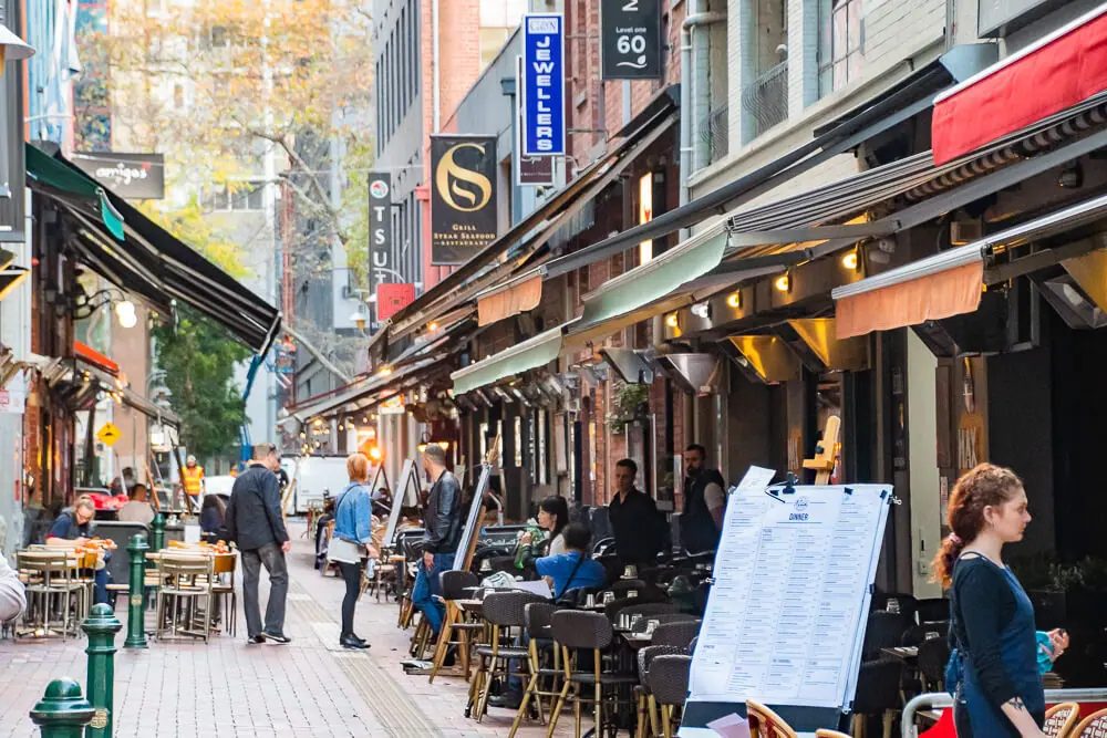 Hardware Lane - amazing food! Just sit inside when it rains (and under the heater). 