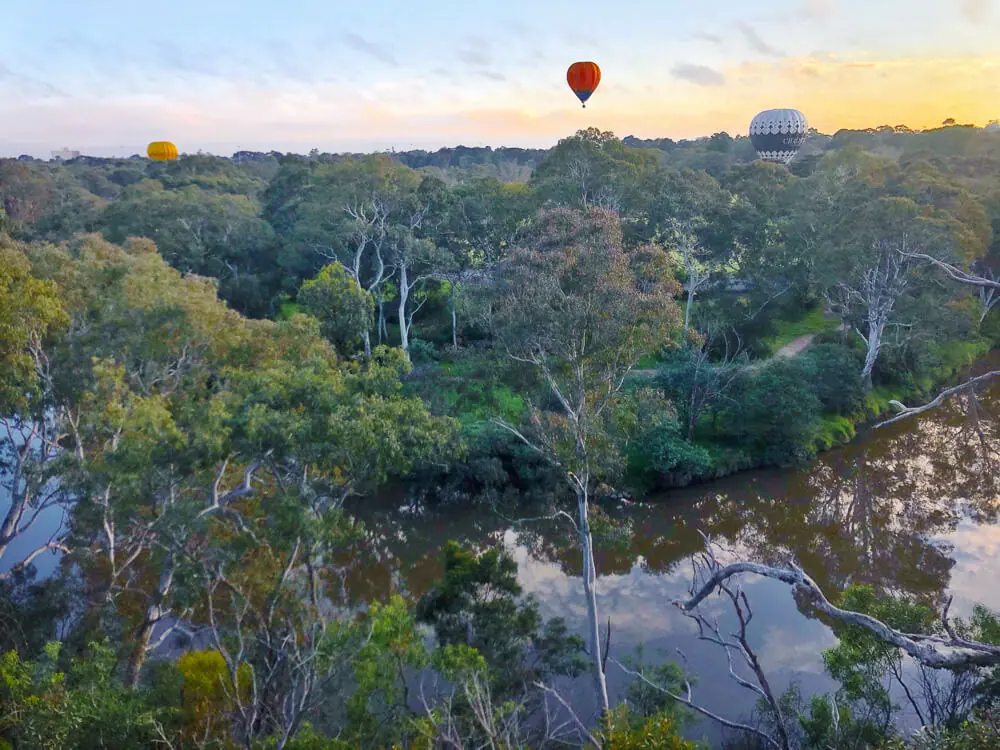 melbourne hot air balloon ride abbotsford yarra bend