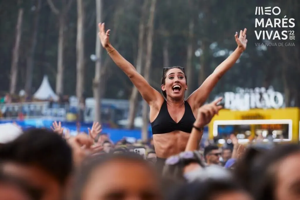 Shot of girl in the crowd at MEO Marés Vivas Portuguese music festival