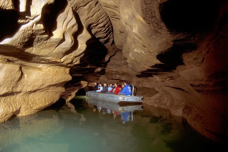 Cave kayaking in Bluespring Caverns, Indiana