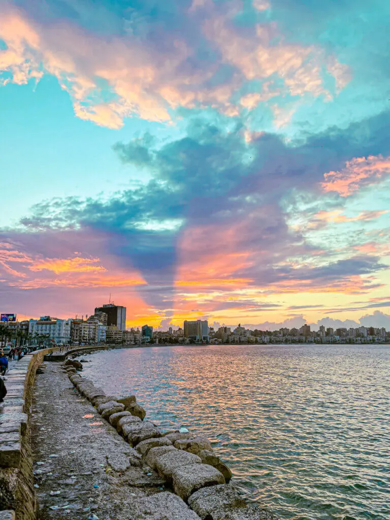 alexandria sunset - one day trip from cairo