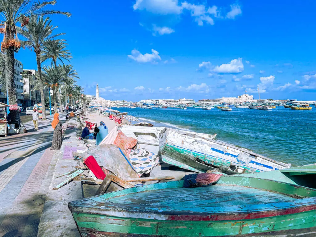 Alexandria beach corniche egypt