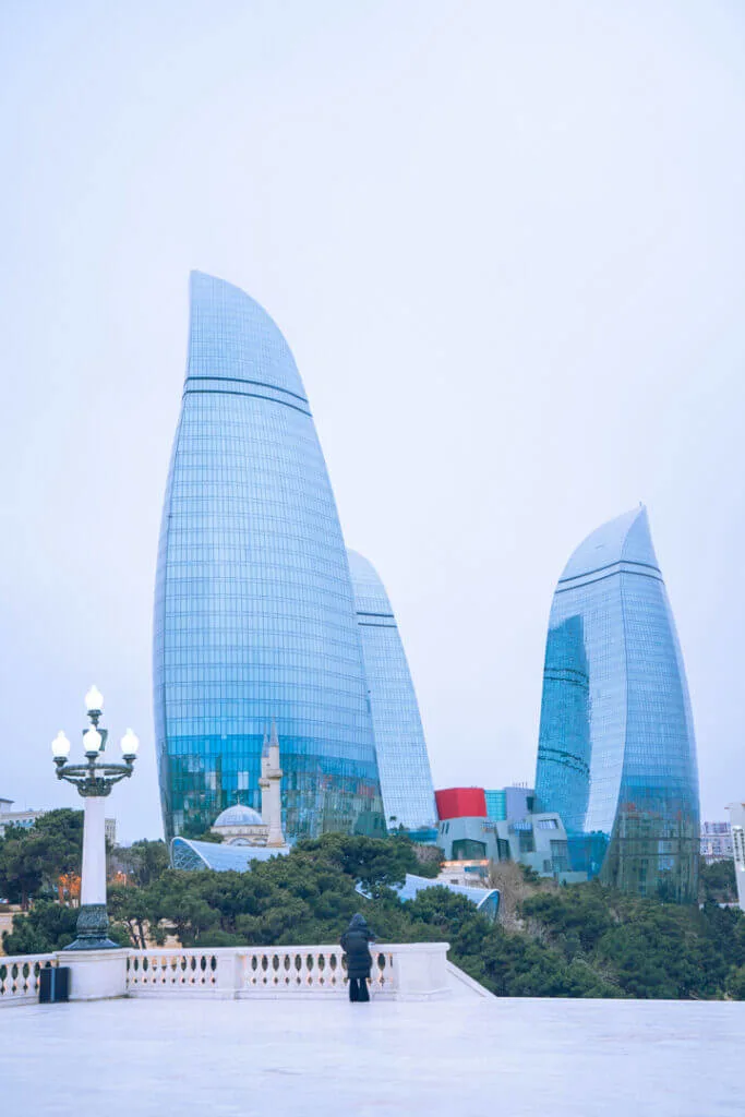 Flame Towers from Highland Park Baku things to do