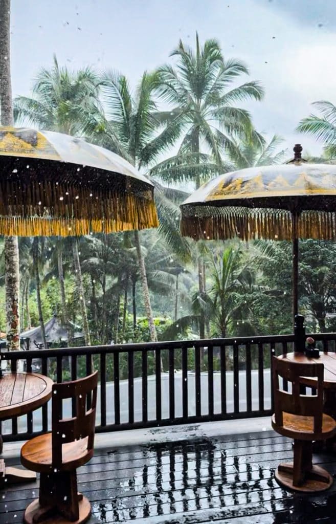 capella Ubud rainy day from the hotel