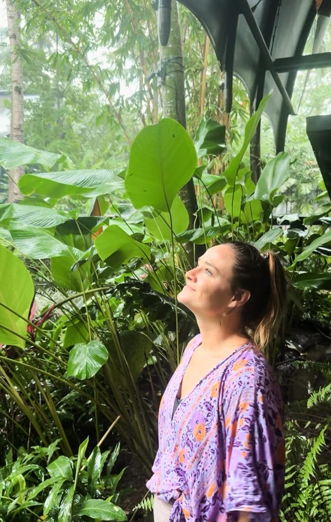 enjoying the rain in bali