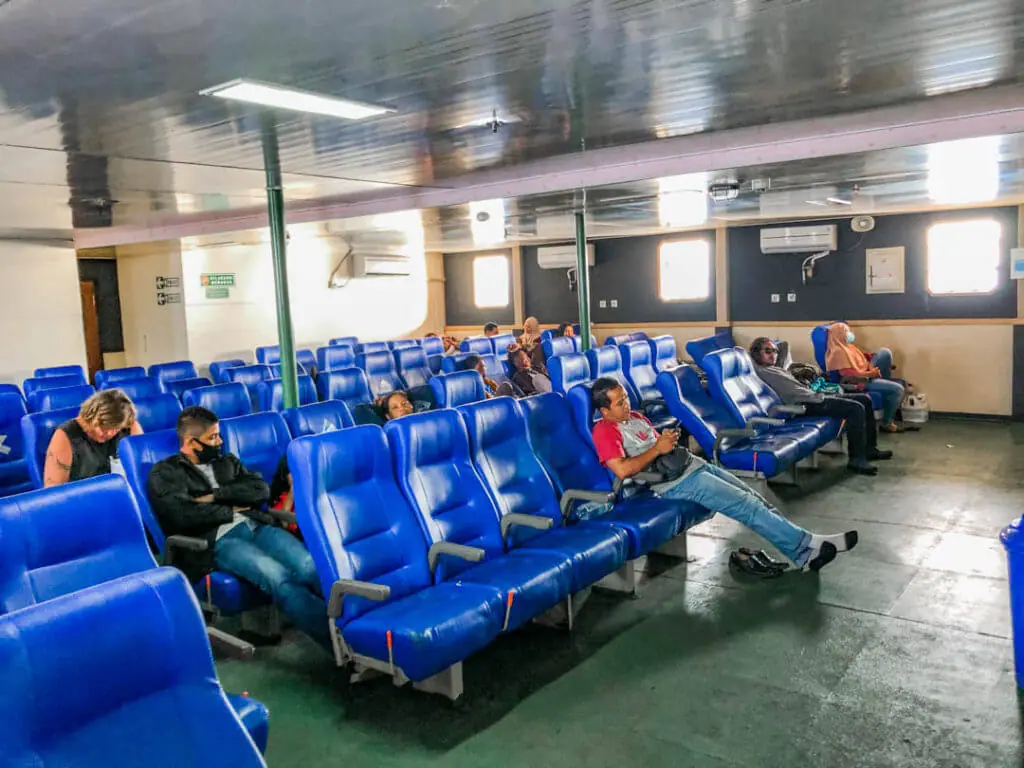 Lombok to Bali Ferry seats inside