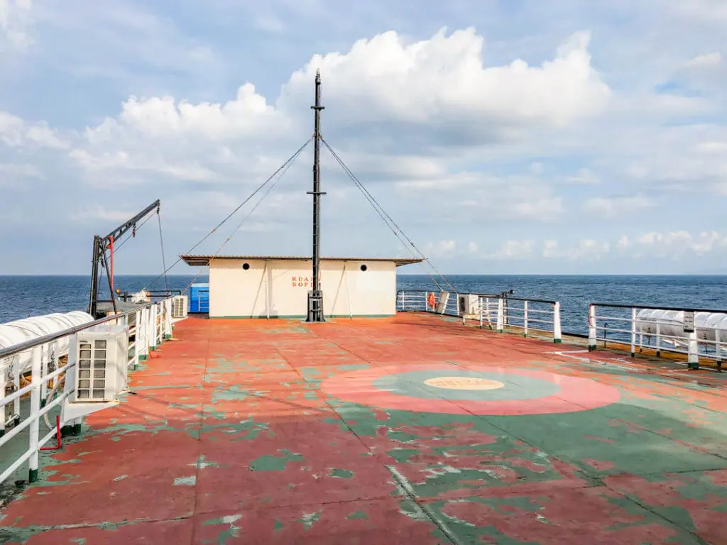 Lombok to Bali ferry photo rooftop