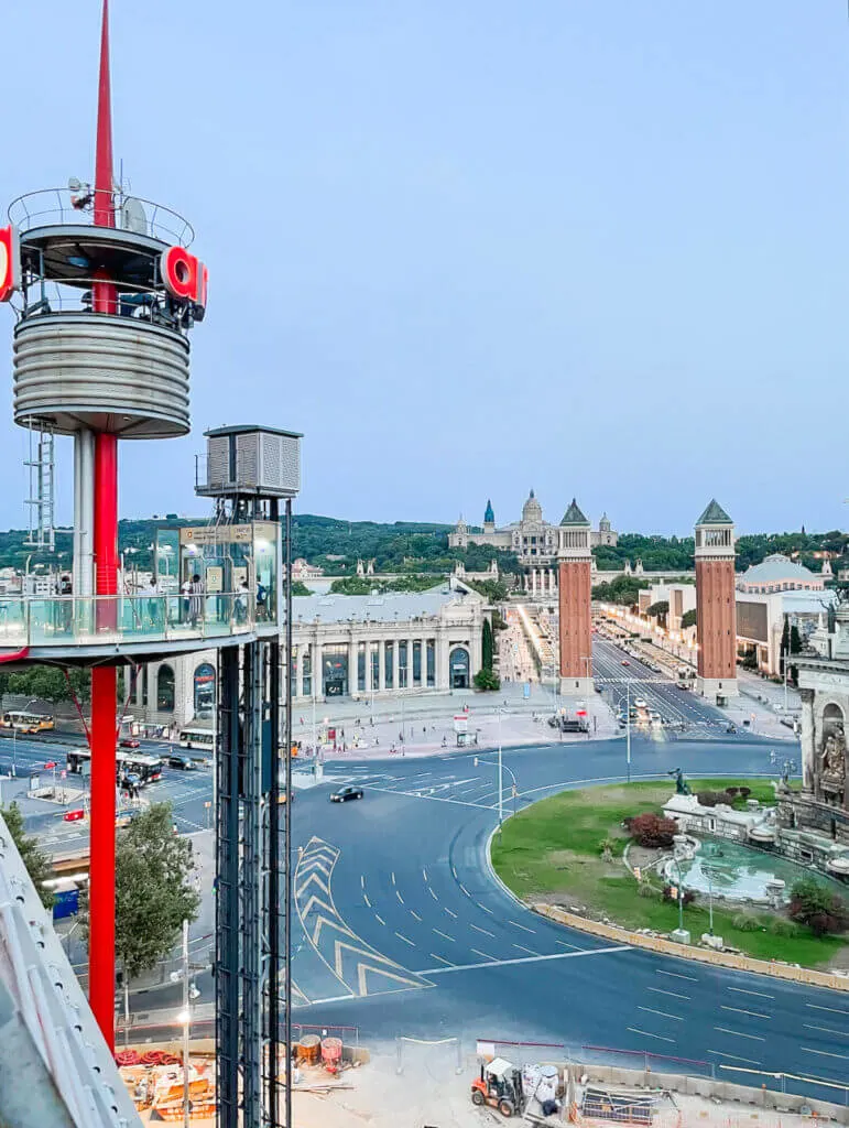 There are about 7 Barcelona rooftop bars and restaurants at the arenas de barcelona. This is the view.