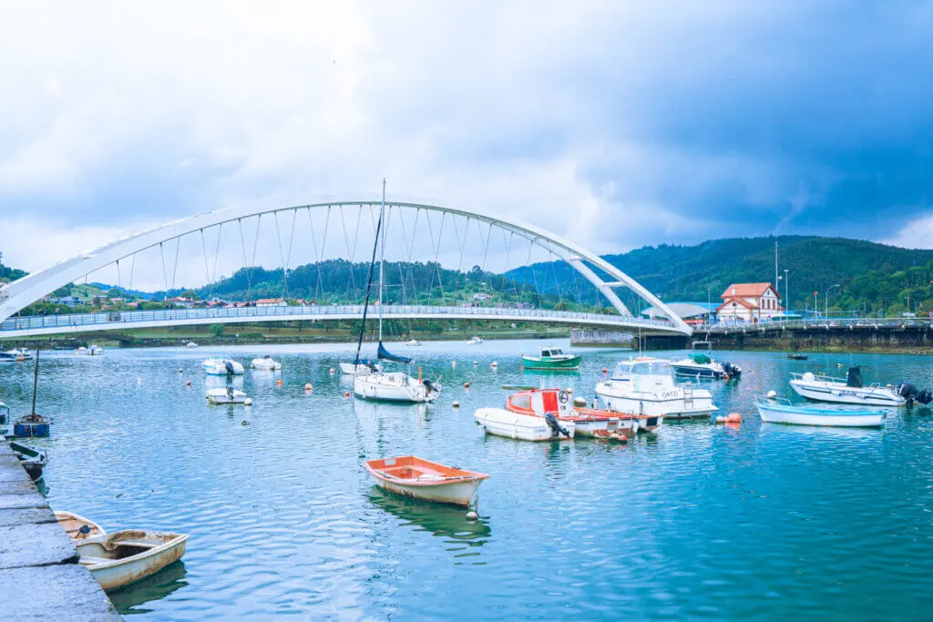 Plentzia bridge and estuary Spain Basque country