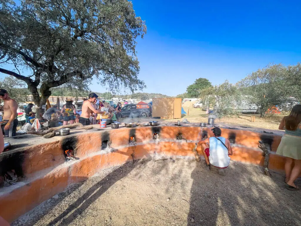 boom festival portugal camping kitchen