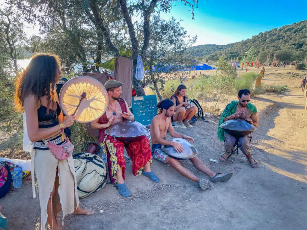 a beautiful little hand pan/drum band we passed at boom festival