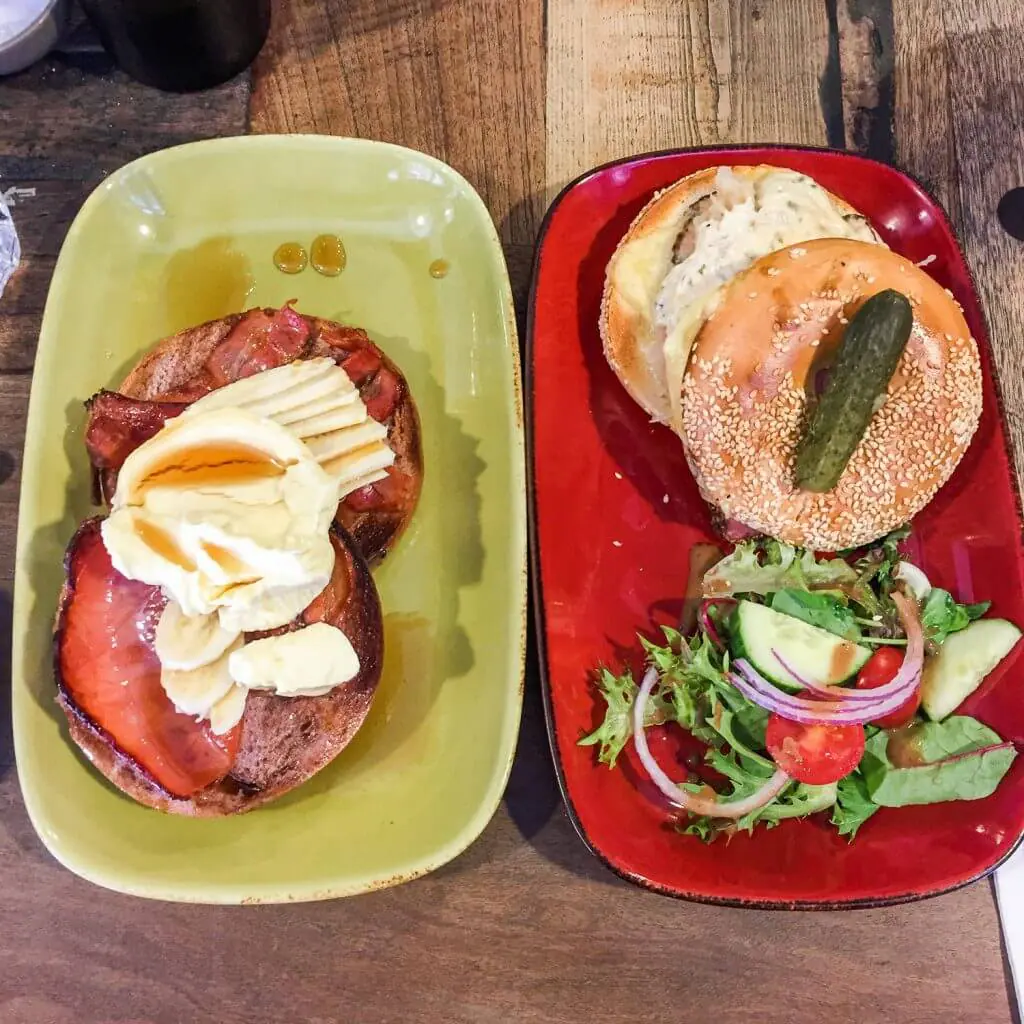 Manchester Press Breakfast bagels in Melbourne CBD