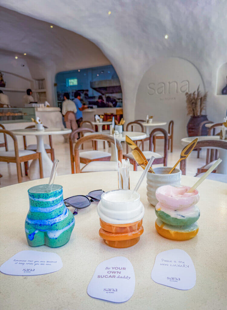 sana by numa canggu unique drinks, smoothie, signature coffee, strawbery matcha