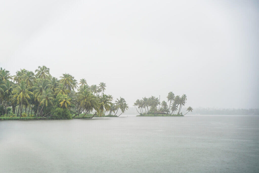 rainy day view over a lake