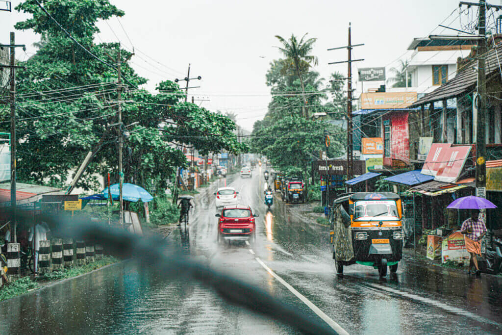 a rainy day while traveling in India