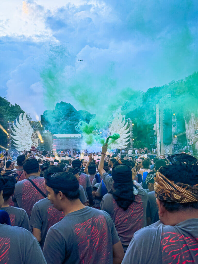 day zero festival bali sunrise smokee colors