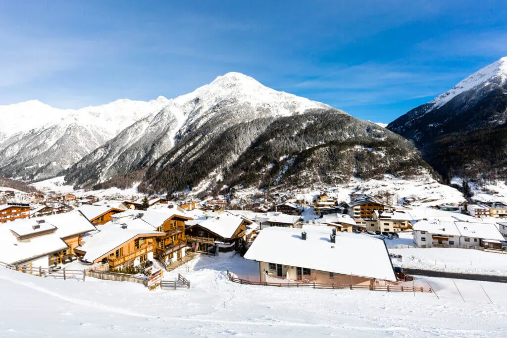 ski resort at Sölden, Austria April skiing